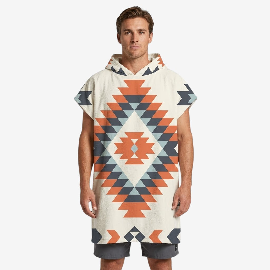Poncho plage homme totem