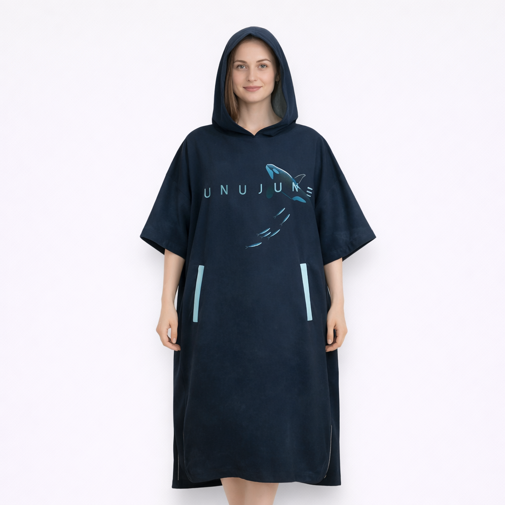Poncho surf femme bleu marine
