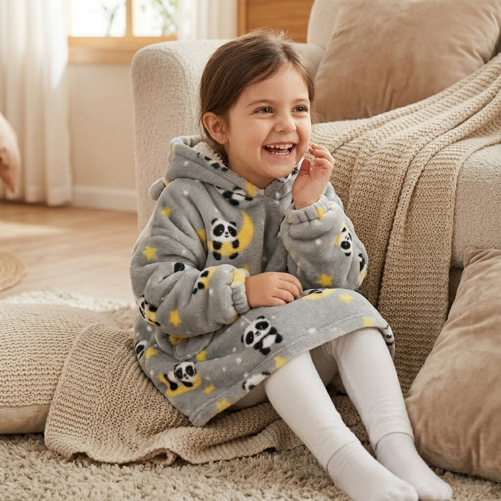 Poncho polaire enfant panda
