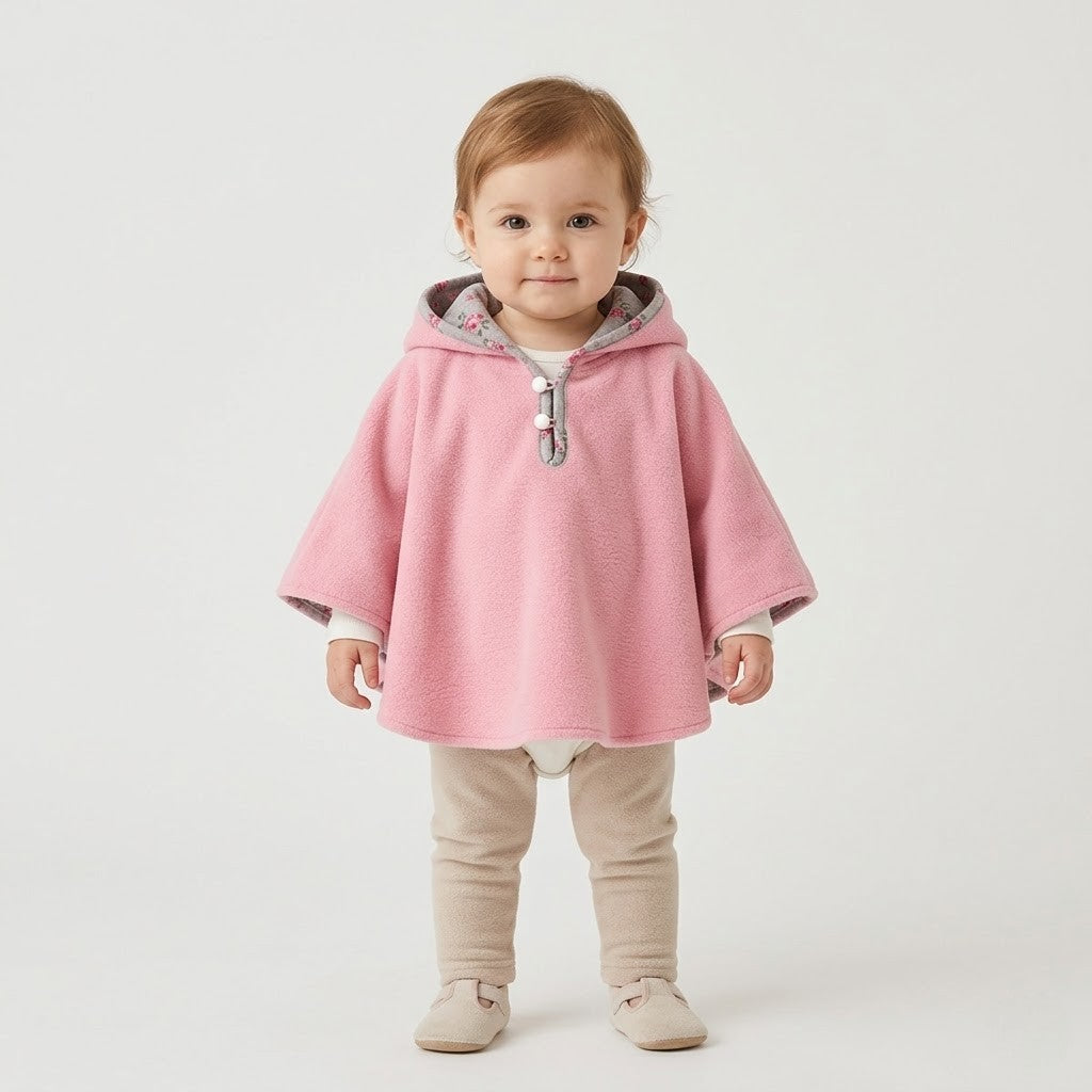 Poncho chaud bébé à capuche