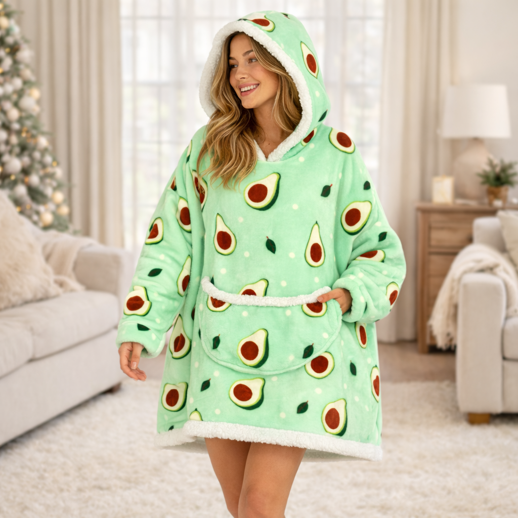 Poncho polaire femme avocat