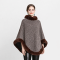 Poncho tendance femme avec fourrure