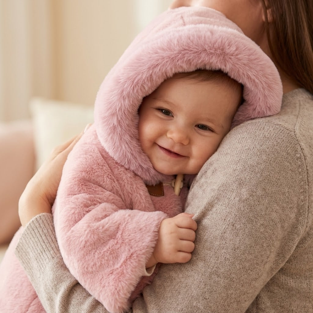 Poncho chaud bébé design raffiné