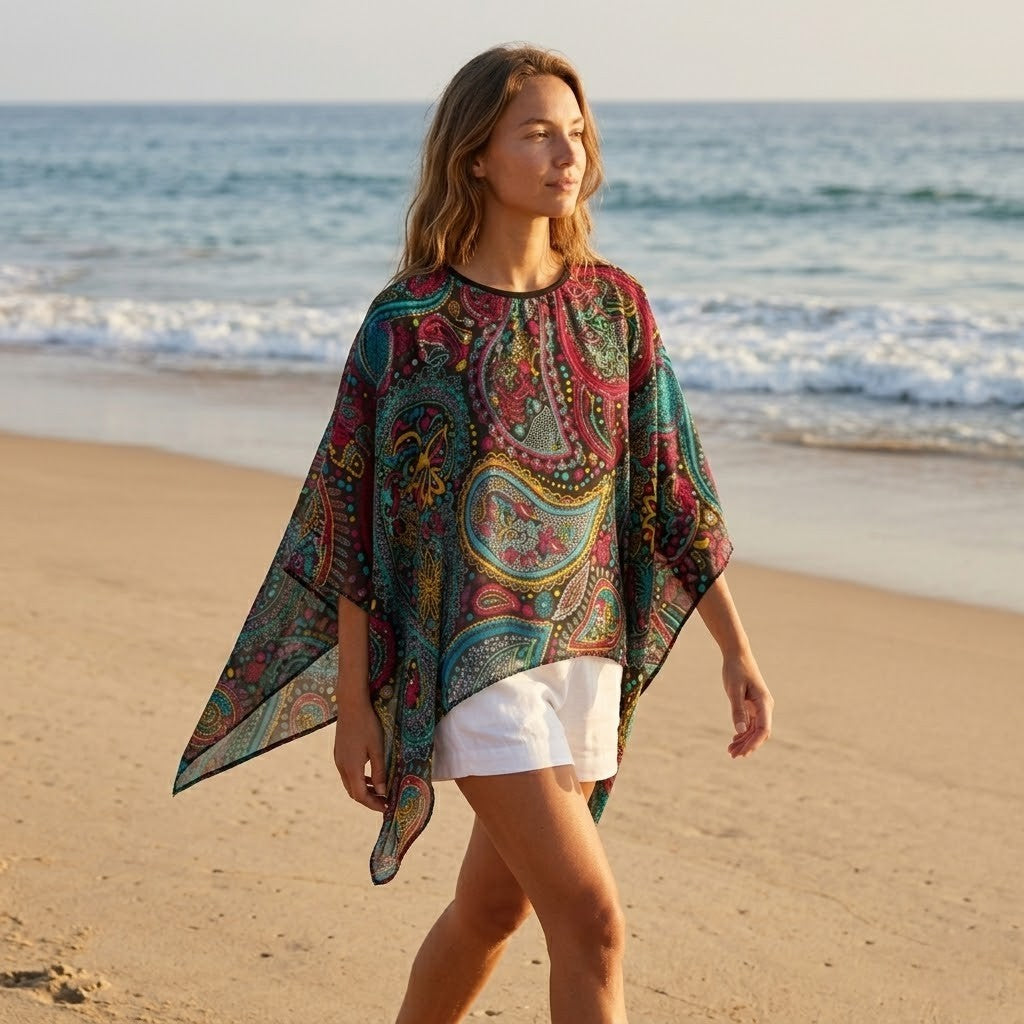 Poncho été femme bohème