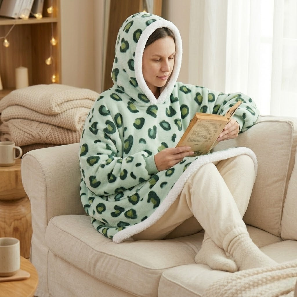 Poncho polaire femme Léopard