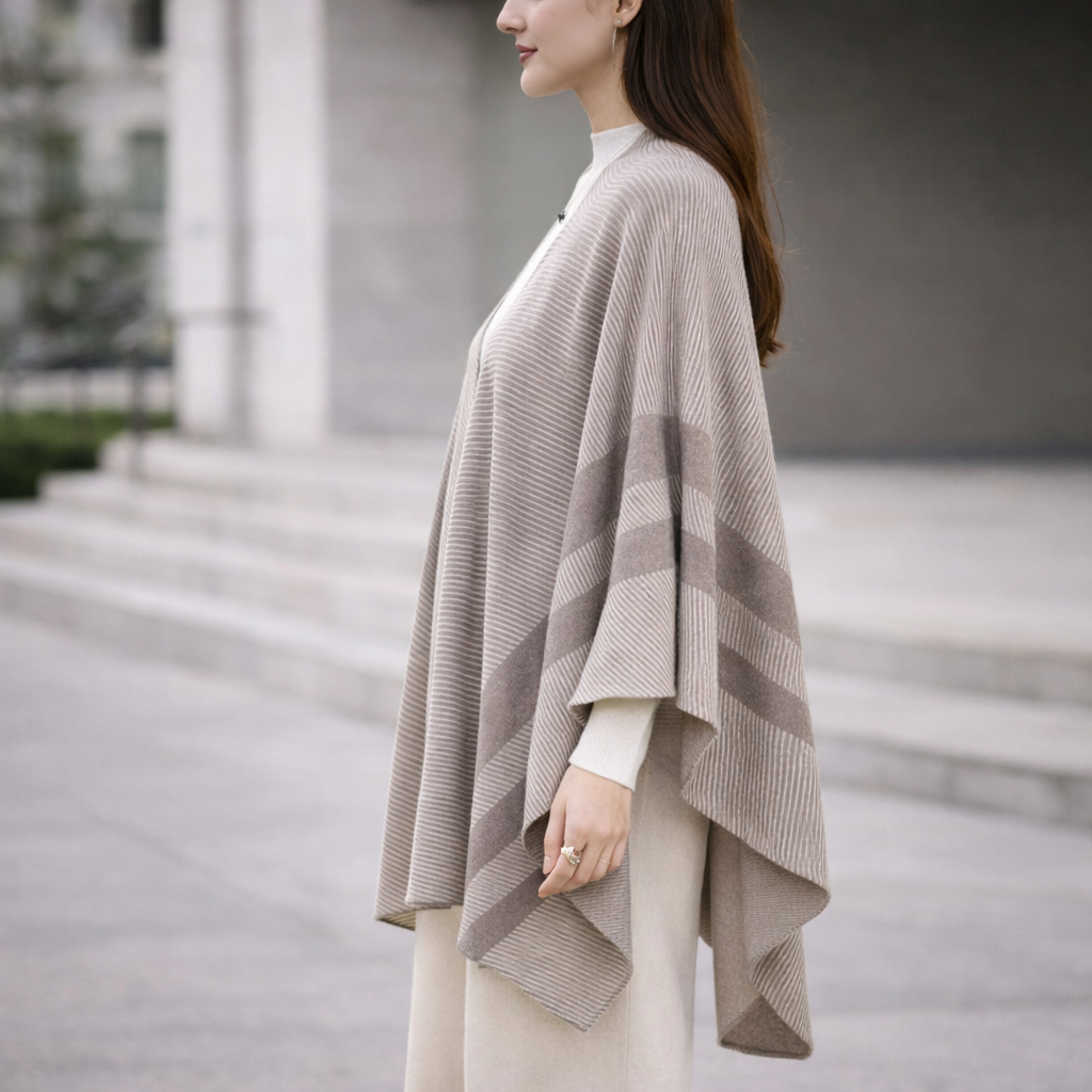 Poncho en laine femme élégant