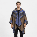 Poncho chaud homme à motifs géométriques