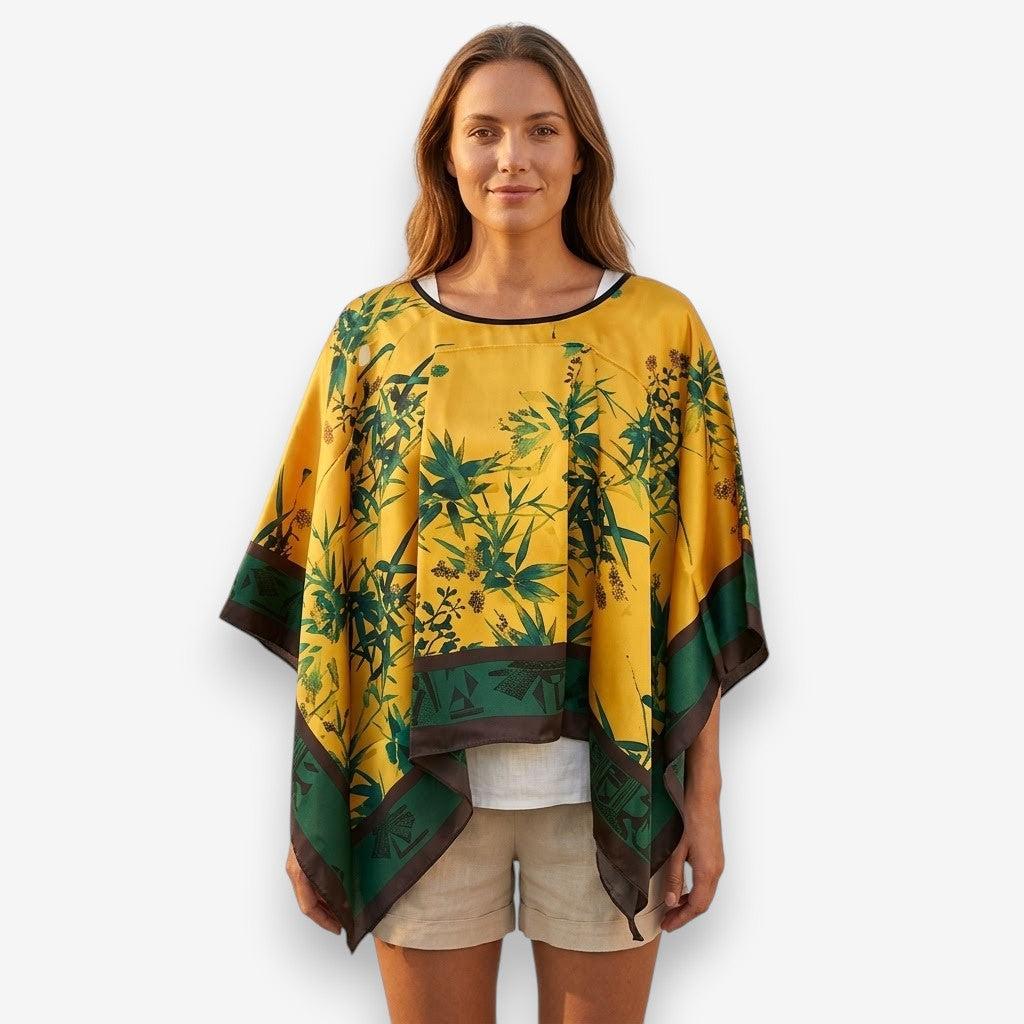 Poncho été femme Jaune
