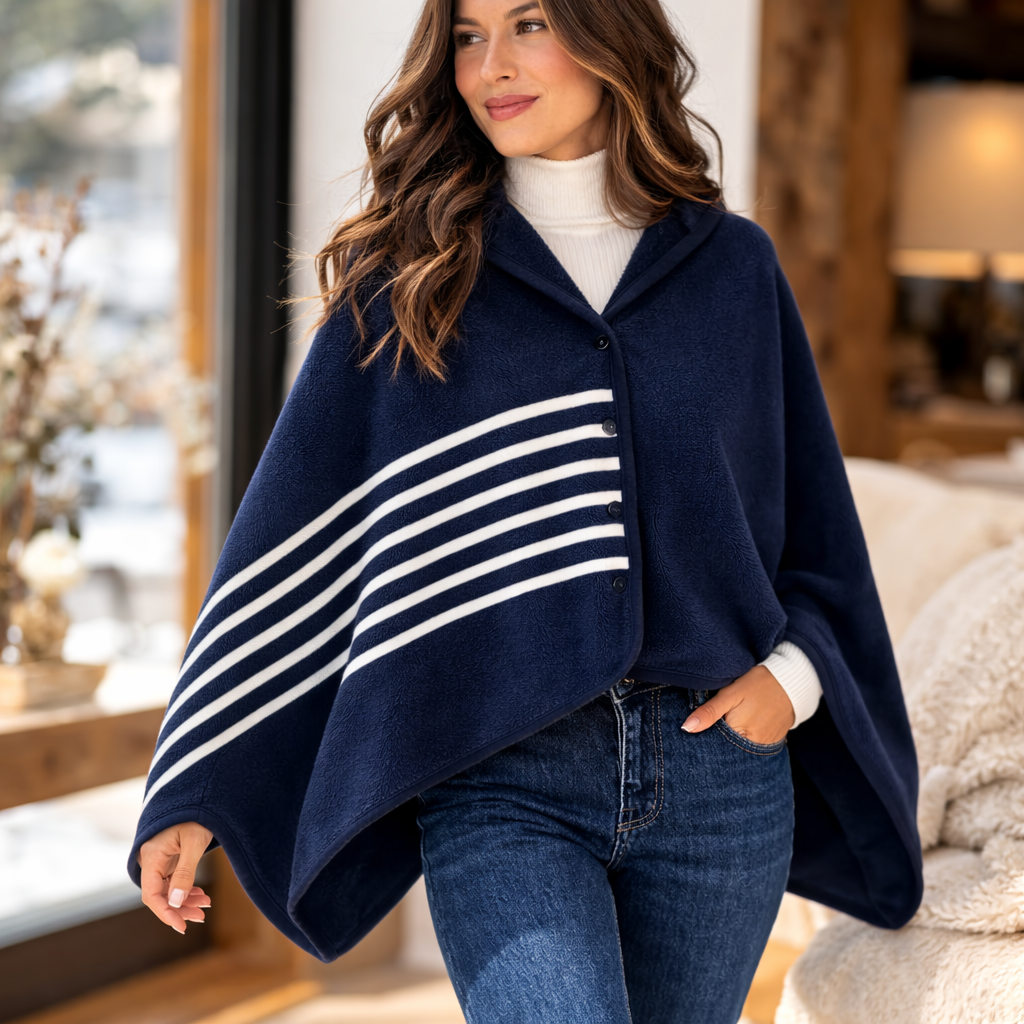 Poncho polaire femme style marin