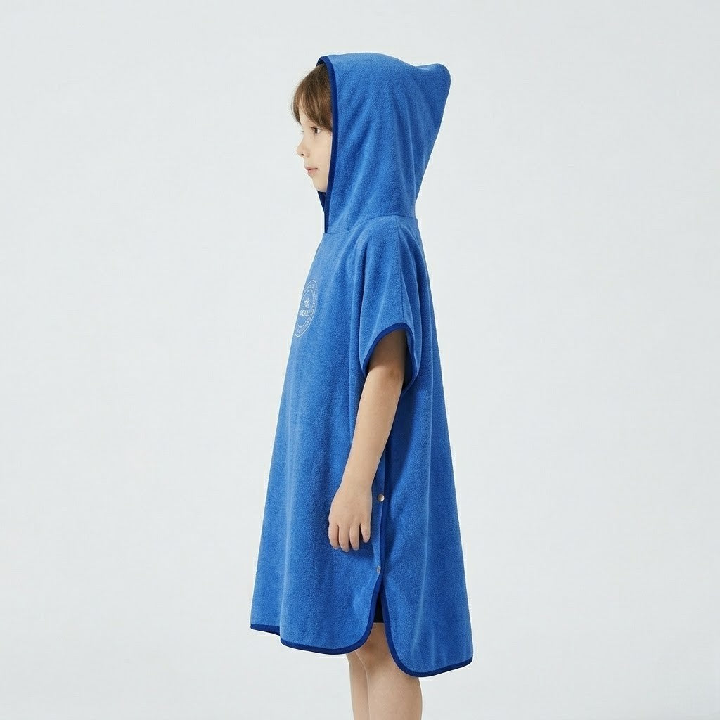 Poncho surf enfant microfibre à capuche