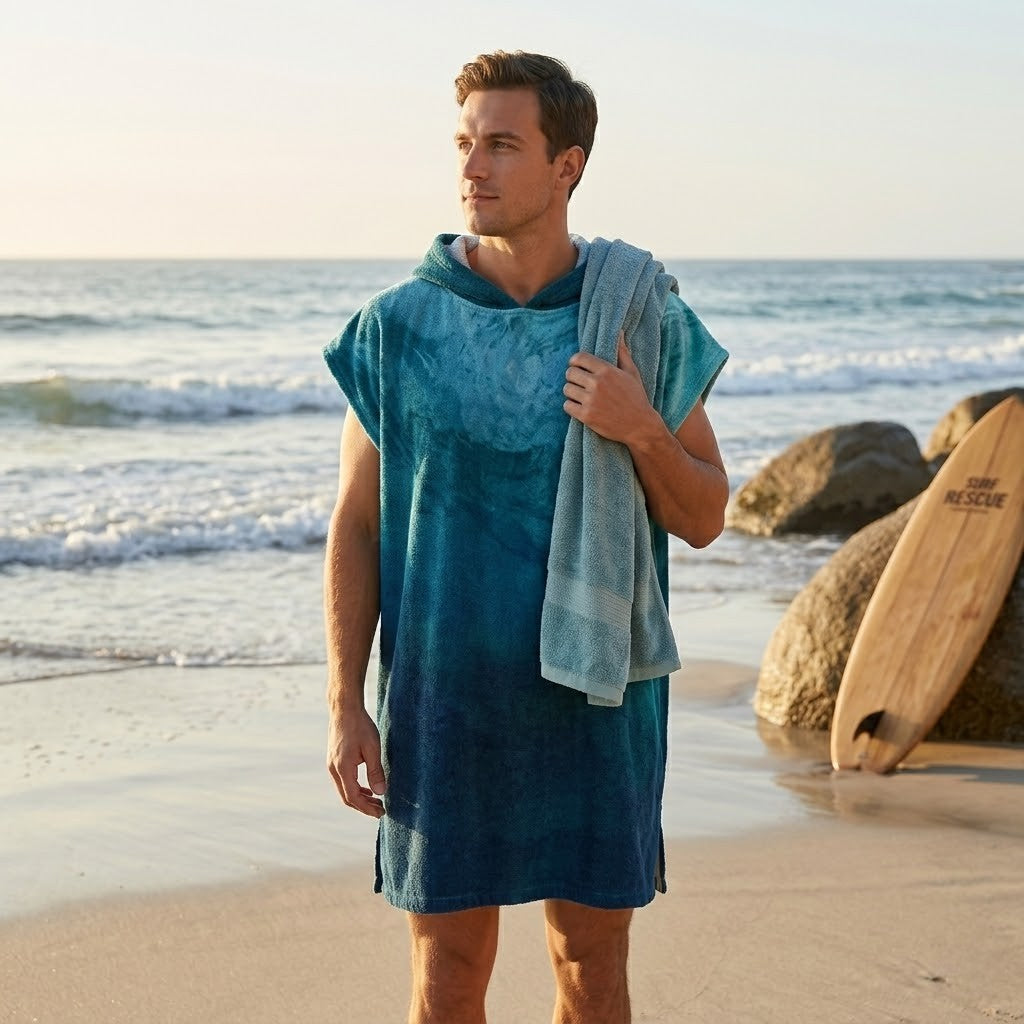 Poncho plage homme océan