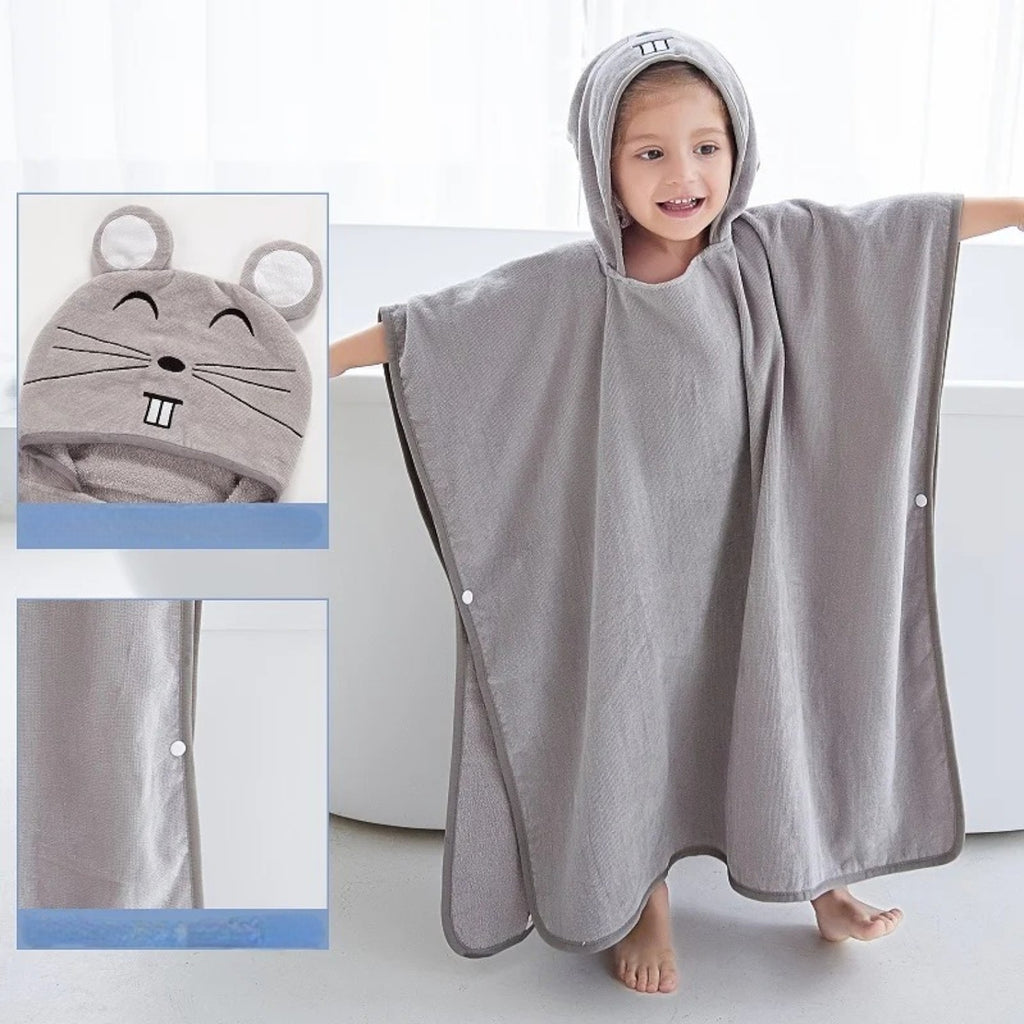 Poncho surf enfant à capuche animaux