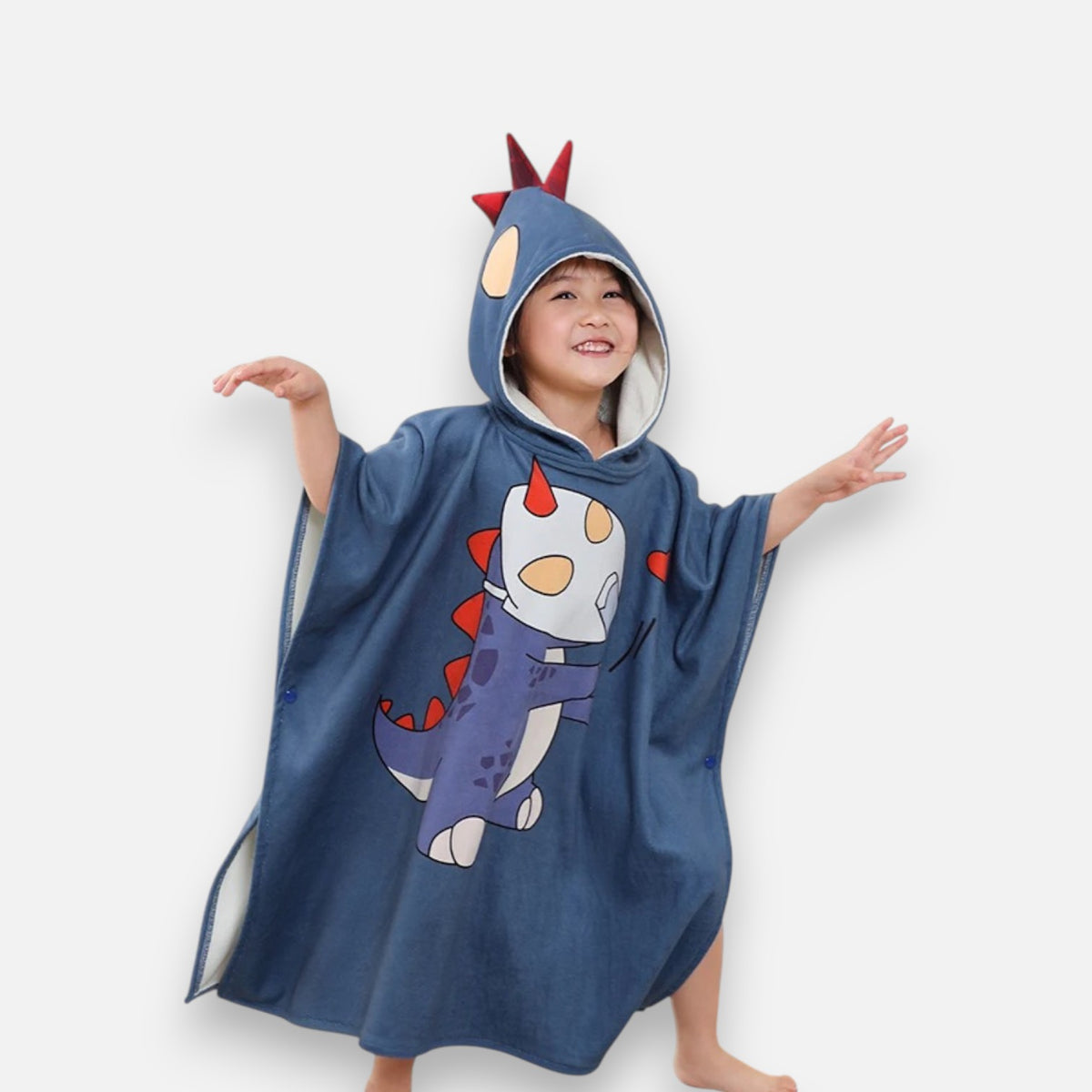 Poncho plage enfant avec capuche dinosaure
