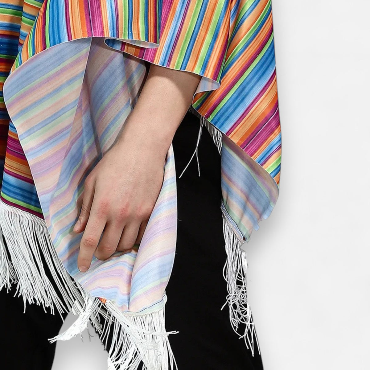 Poncho mexicain à rayures