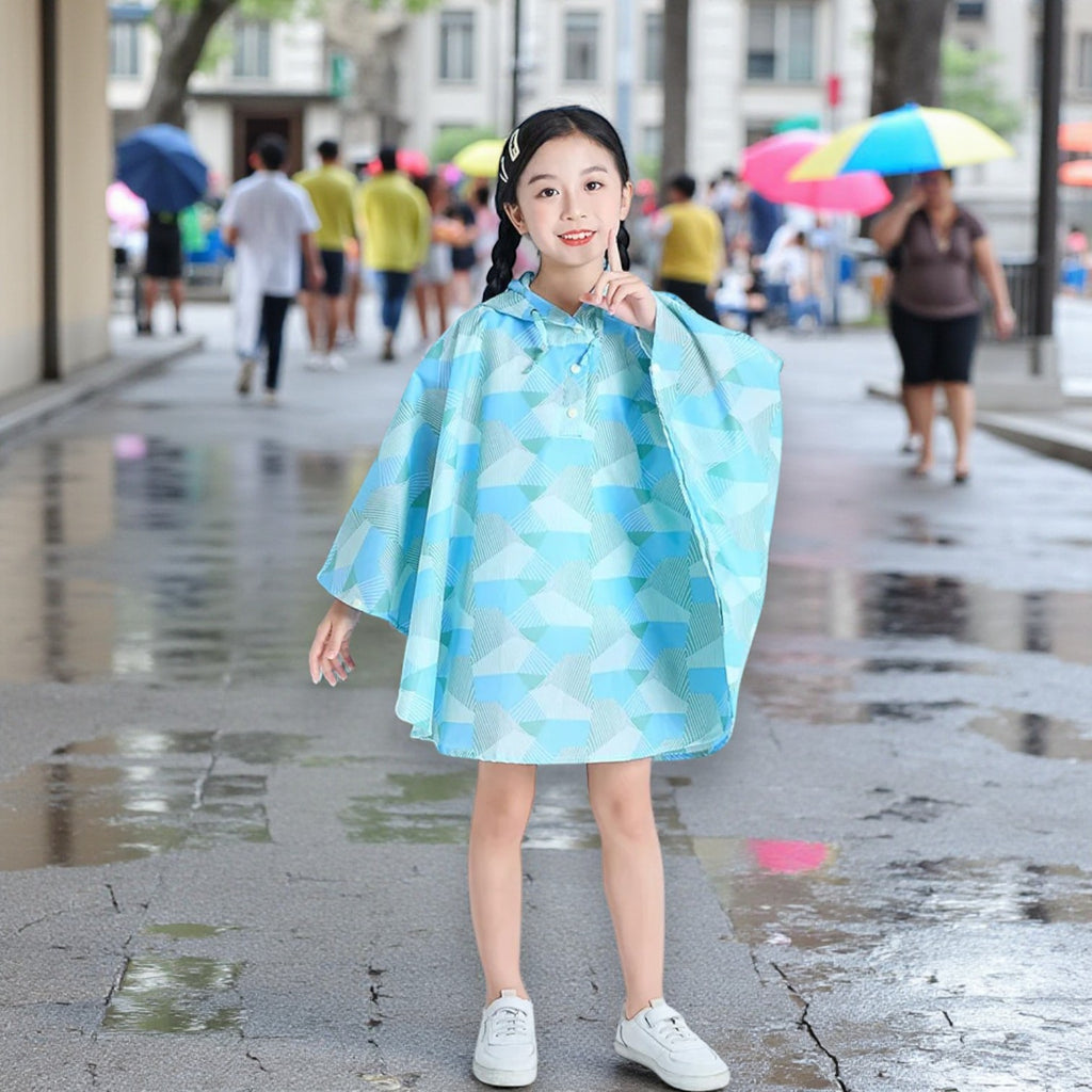 Poncho pluie enfant formes géométriques