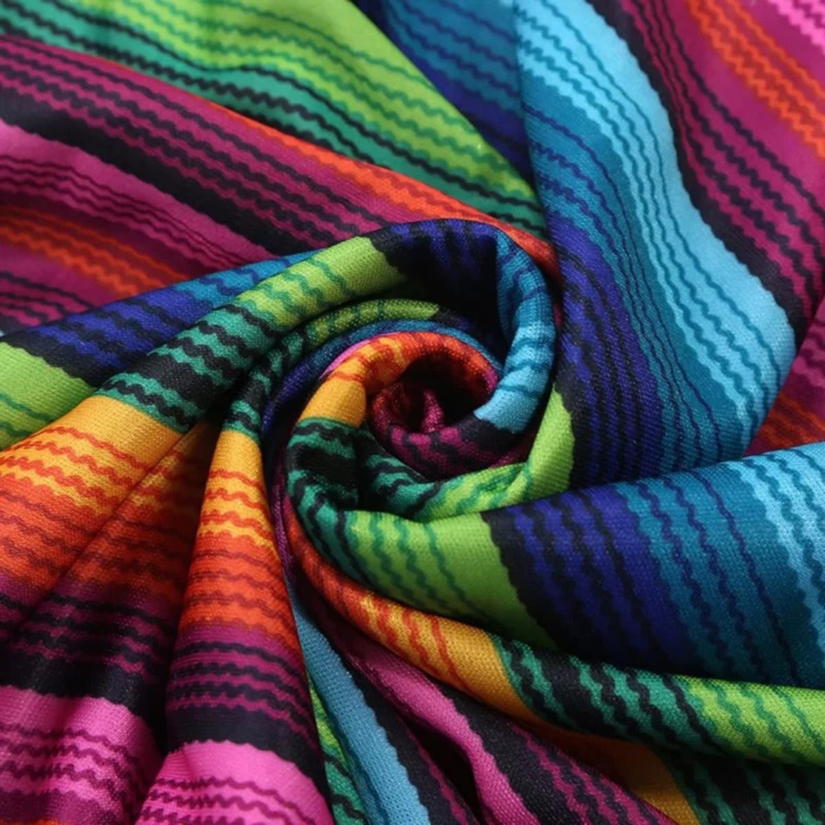 Poncho mexicain à rayures