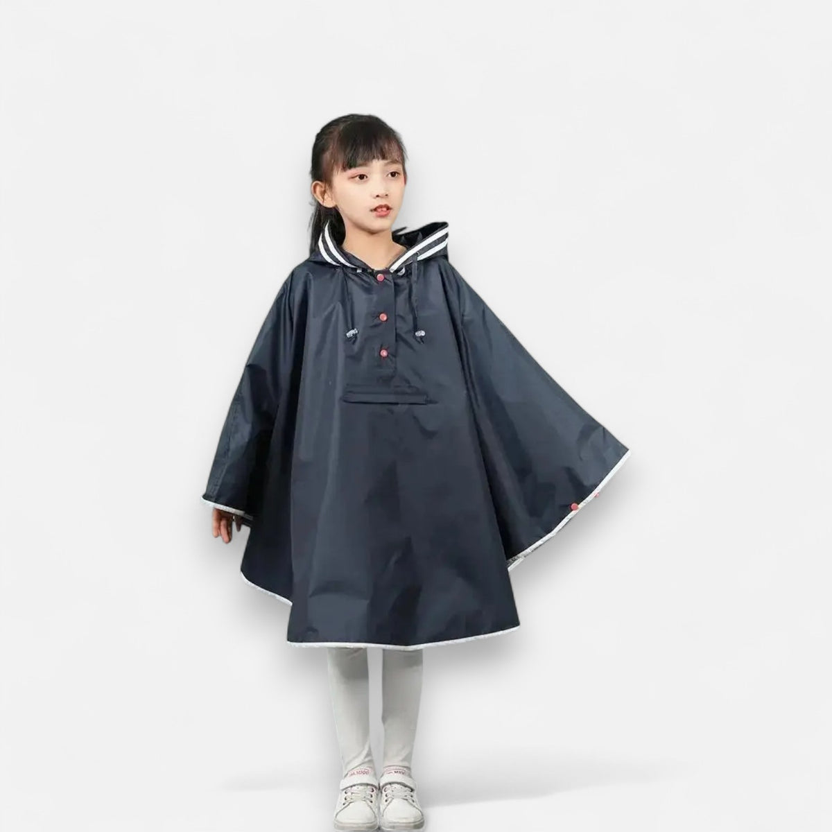 Poncho pluie enfant bleu marine