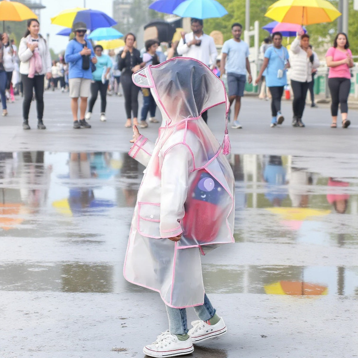 Poncho pluie enfant transparent