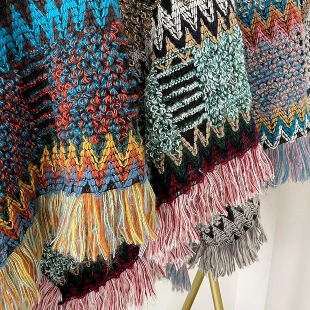 Poncho mexicain en laine