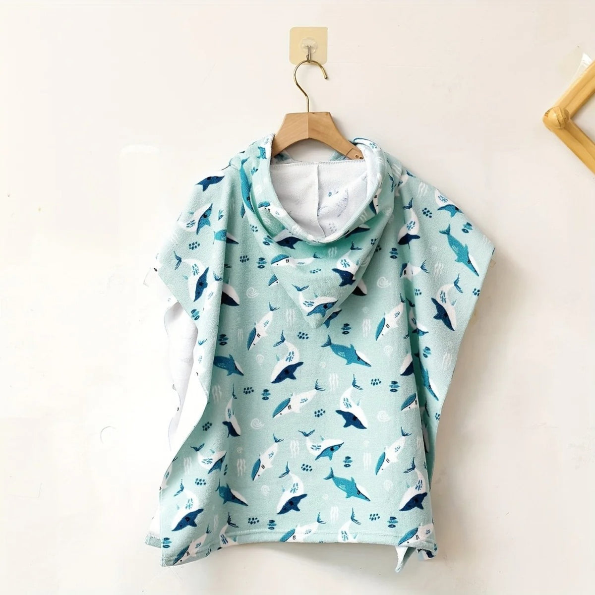 Poncho plage bébé motif poisson