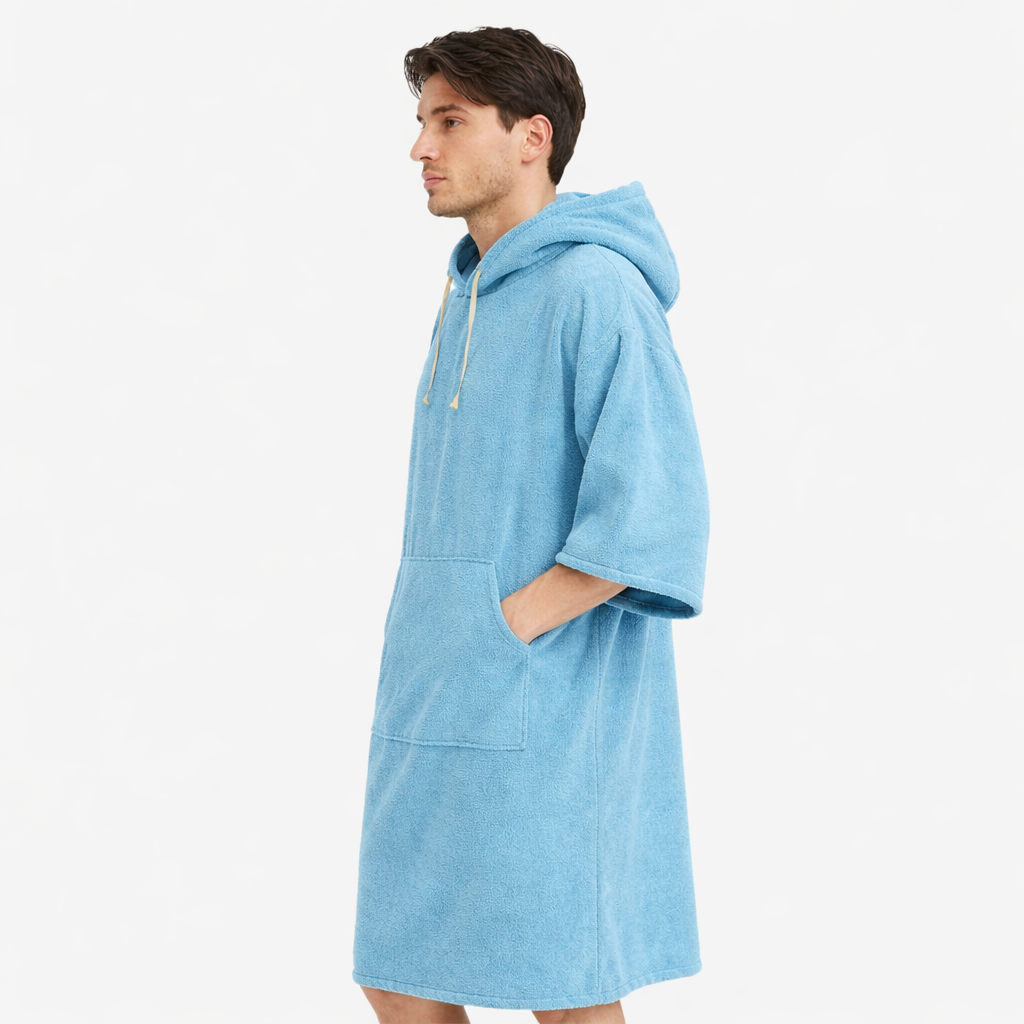 Poncho de bain homme avec poche