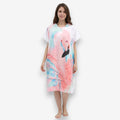Poncho de bain femme flamant rose