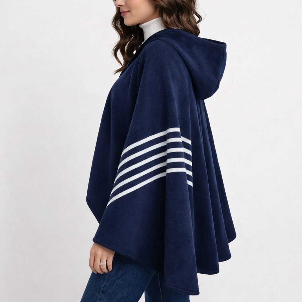 Poncho polaire femme style marin