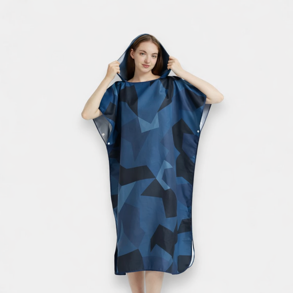 Poncho surf femme imprimé géométrique