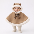 Poncho chaud bébé noeud papillon
