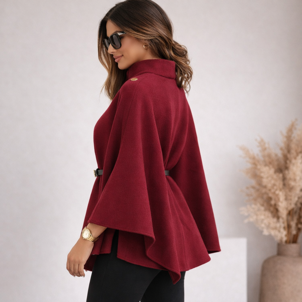 Poncho tendance femme ceinturé