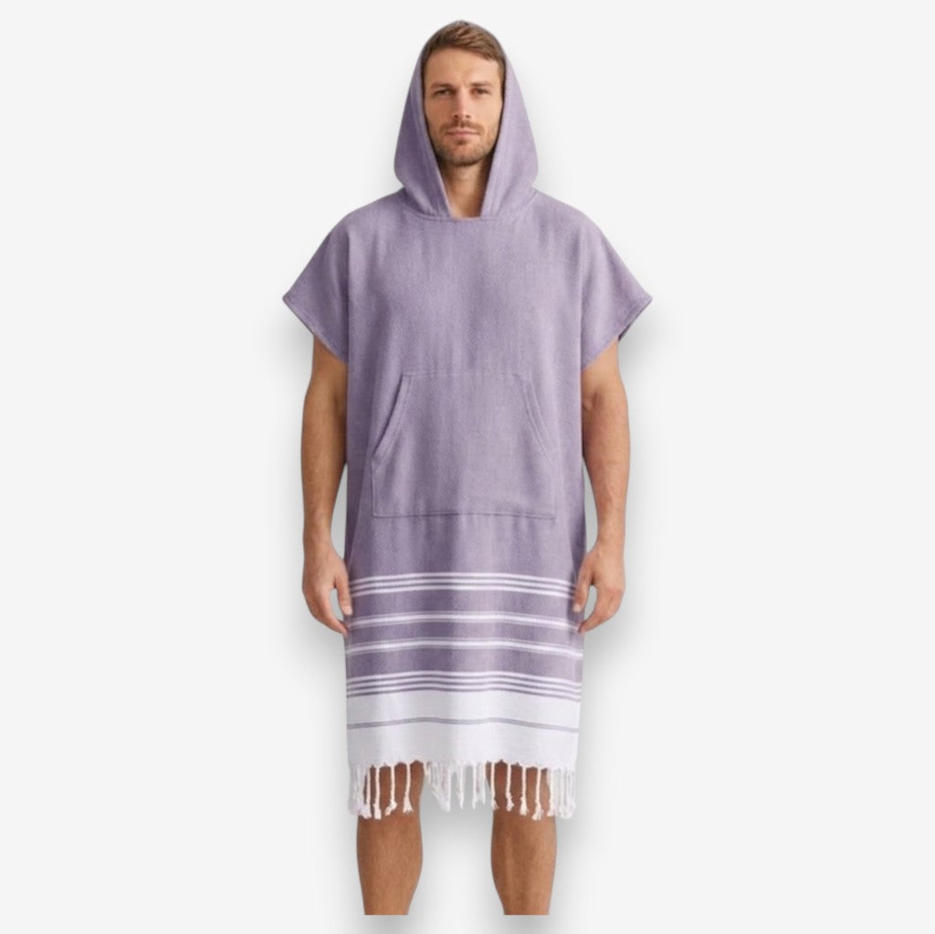 Poncho serviette homme à capuche