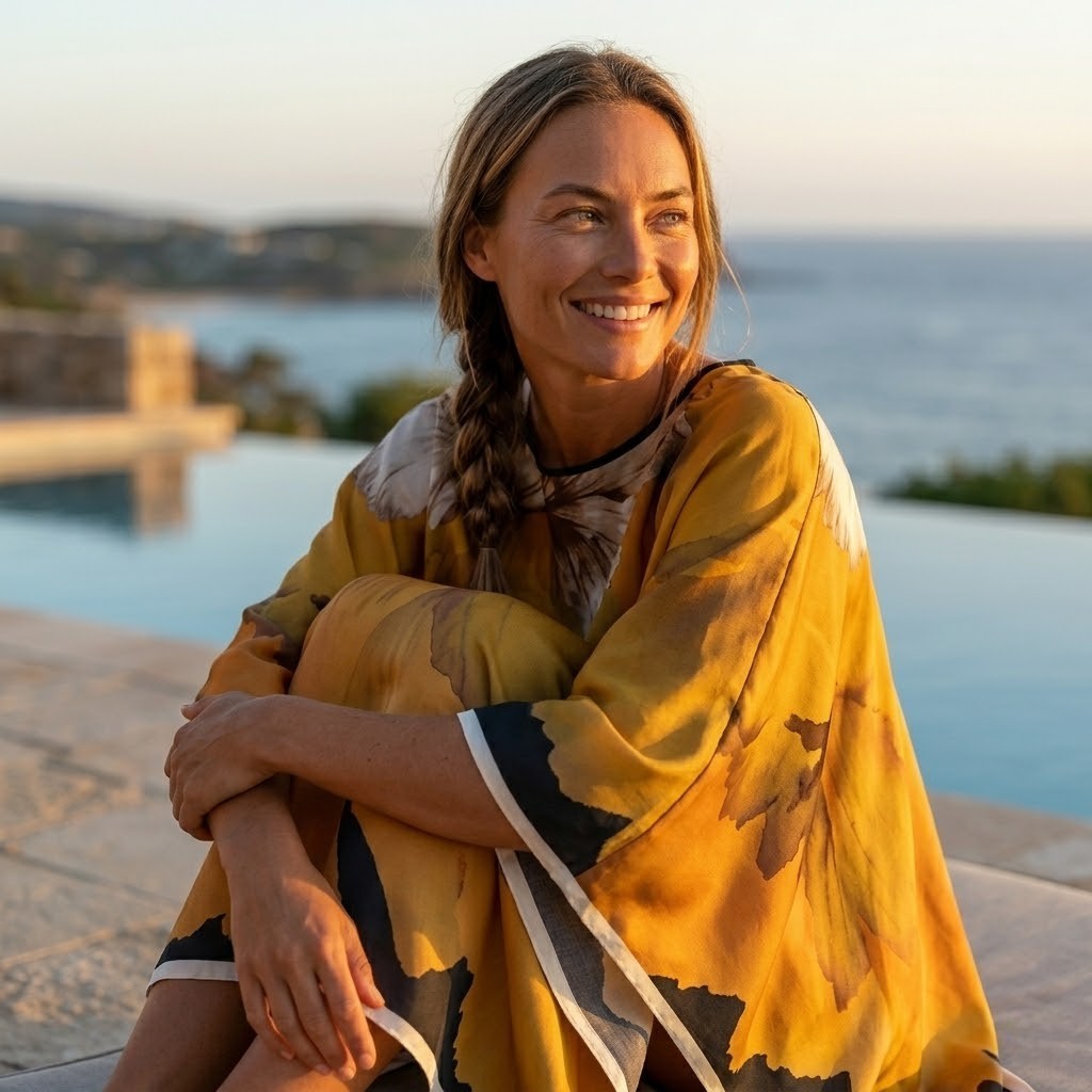 Poncho été femme fleuri