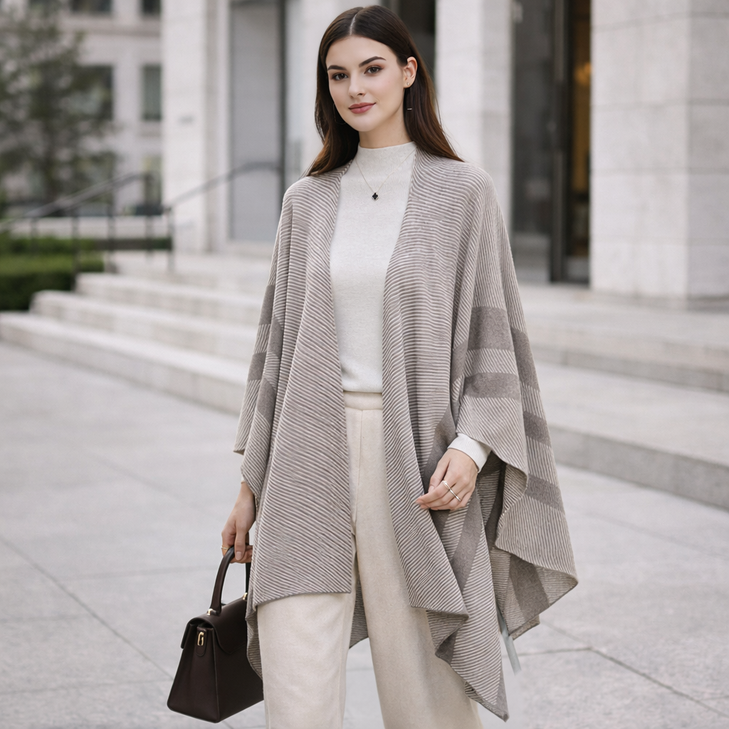 Poncho en laine femme élégant