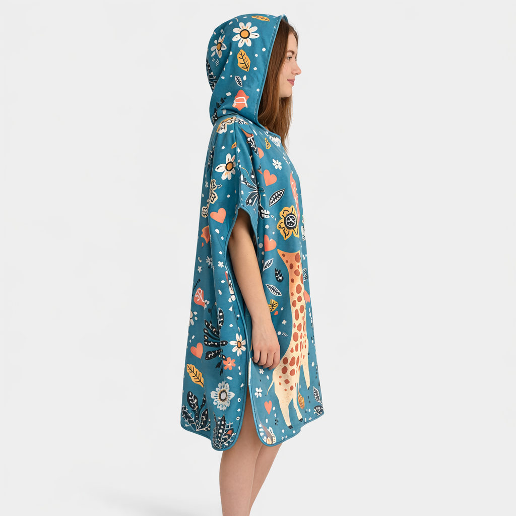 Poncho de bain femme nature