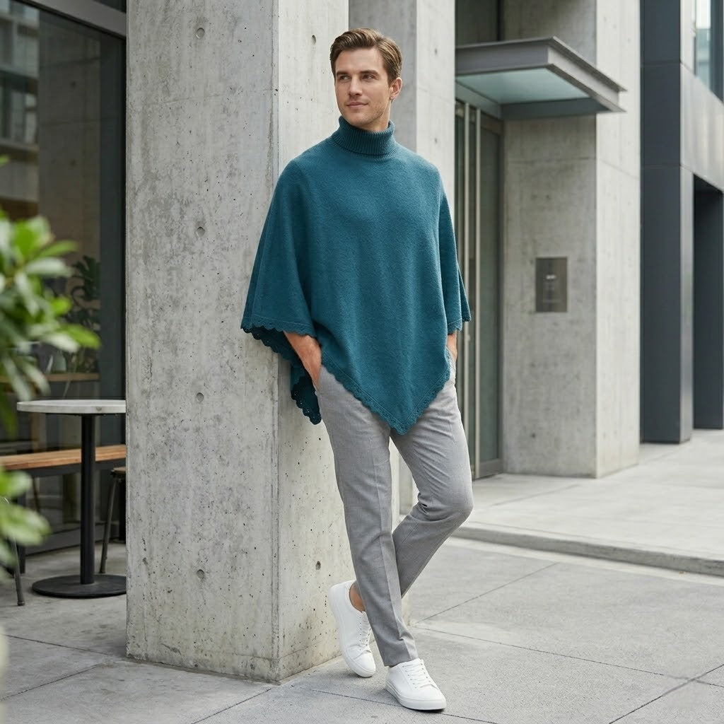 Poncho tendance homme minimaliste
