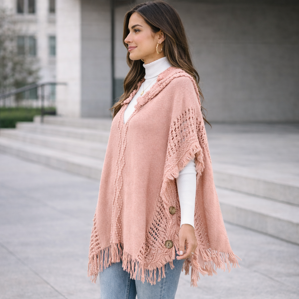 Poncho laine femme cocooning