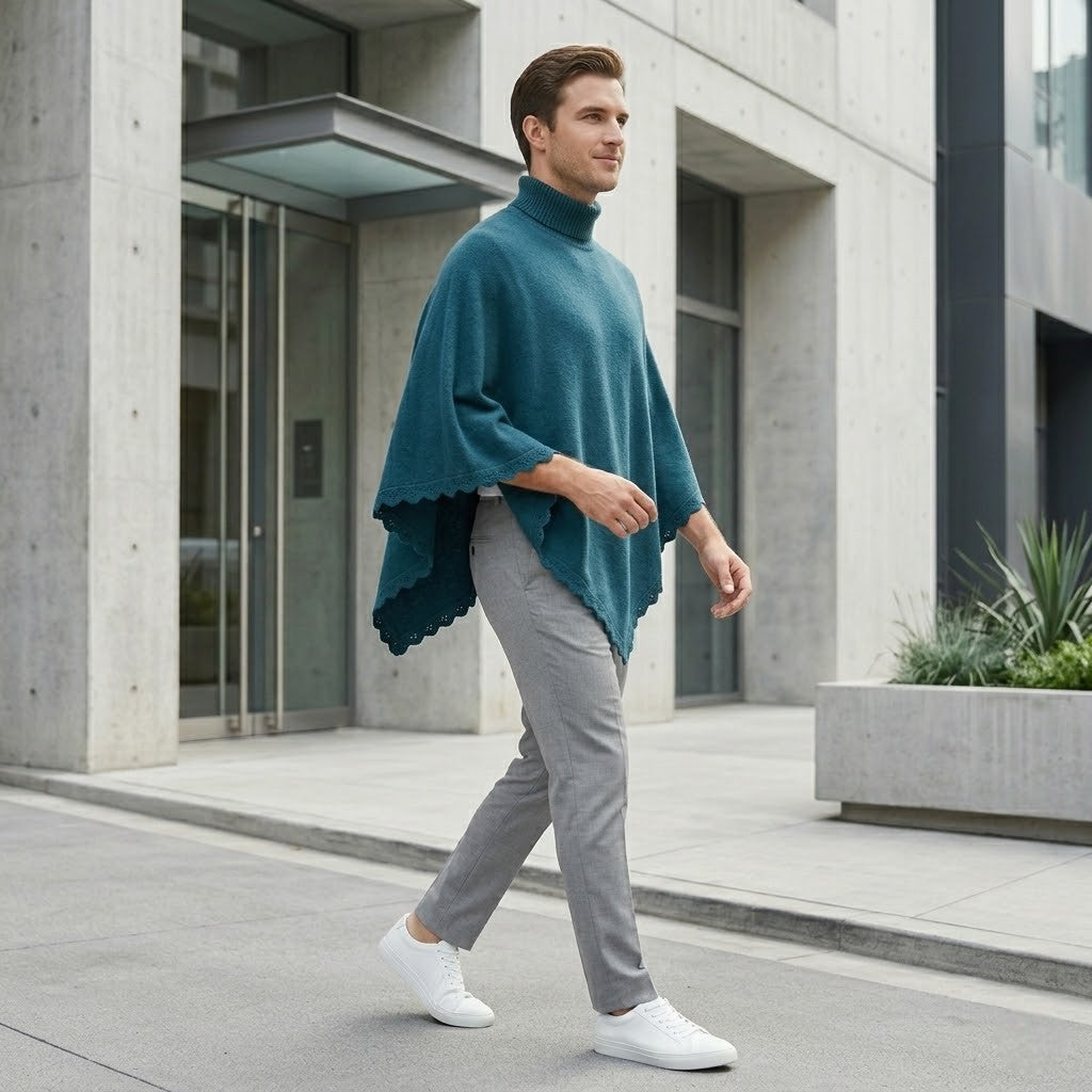 Poncho chaud homme minimaliste