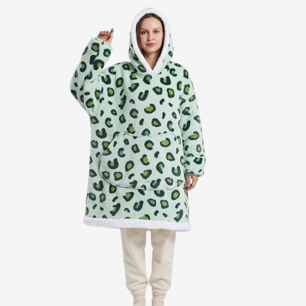 Poncho polaire femme léopard