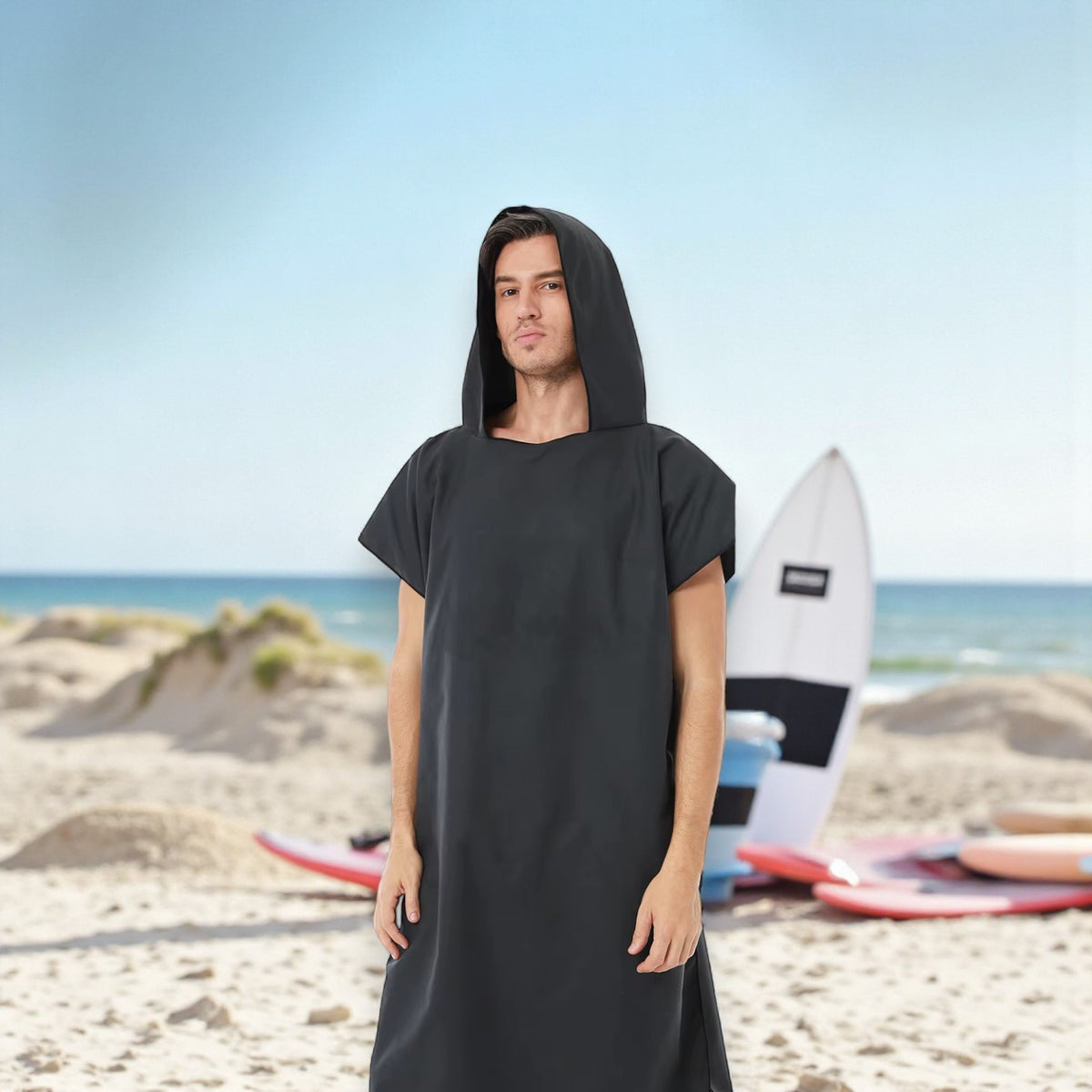 Poncho surf homme noir