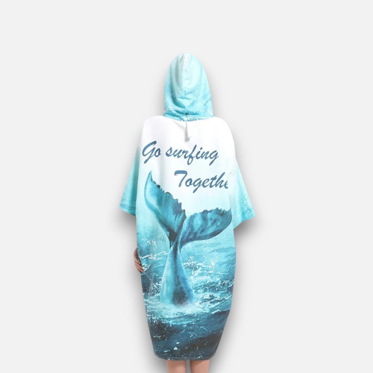 Poncho de bain femme design océan