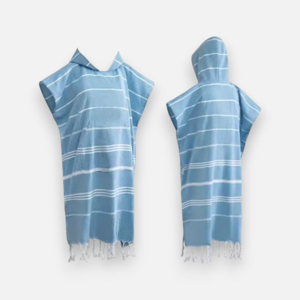 Poncho surf femme à rayures