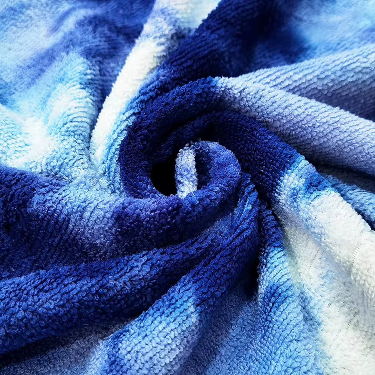 Poncho de surf femme design bleu