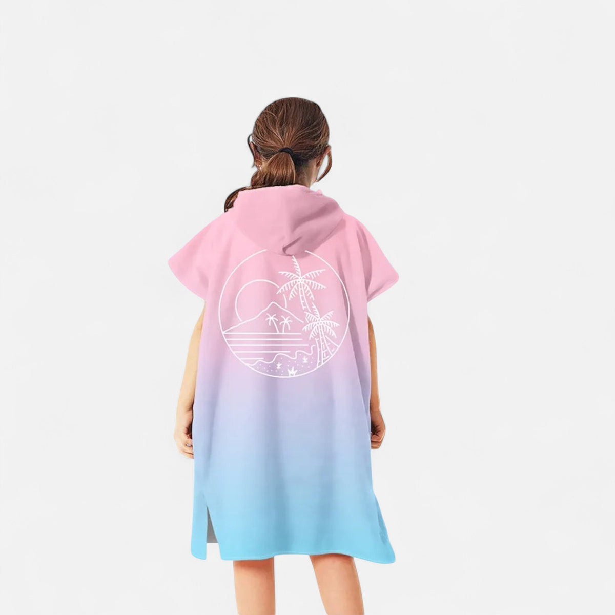 Poncho plage enfant dégradé pastel
