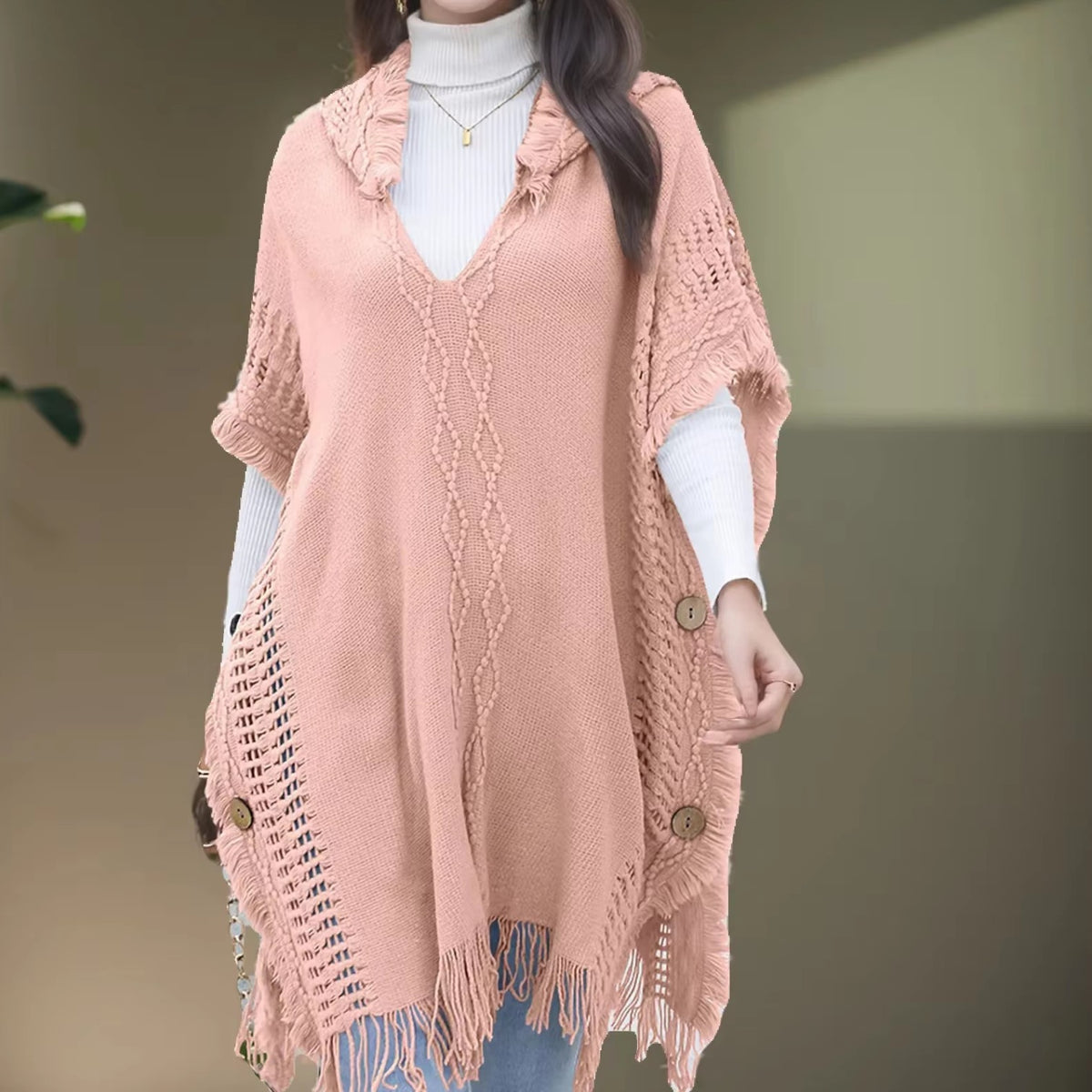 Poncho laine femme cocooning