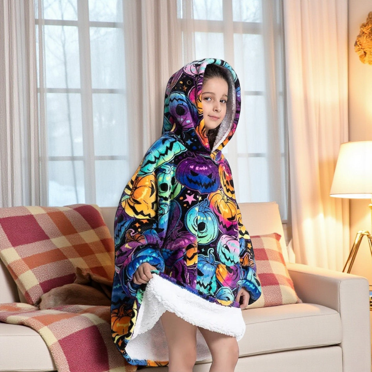 Poncho polaire enfant halloween