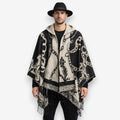 Poncho chaud homme motifs chaînes