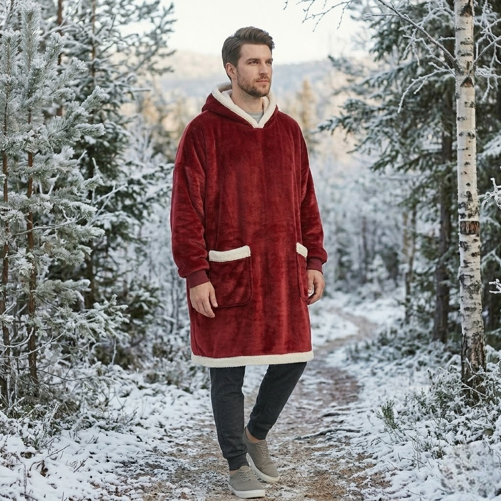 Poncho polaire homme chaud