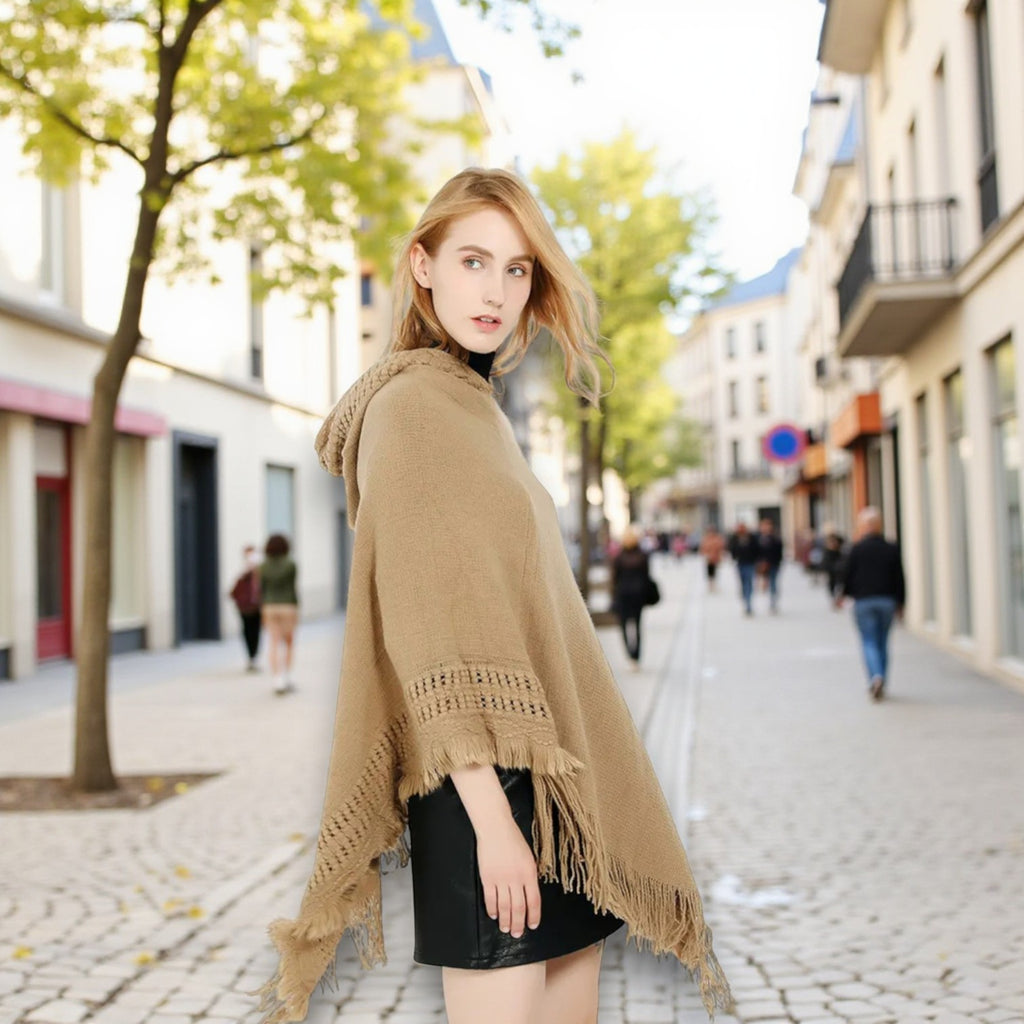 Poncho en laine femme tendance
