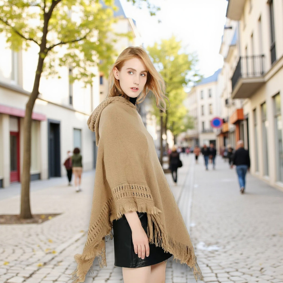 Poncho en laine femme tendance