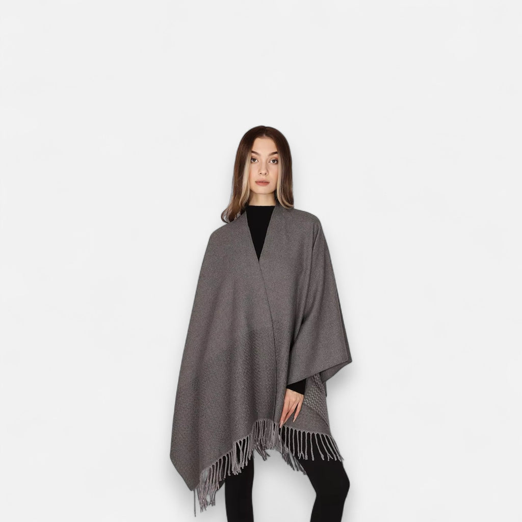 Poncho en laine femme uni tendance